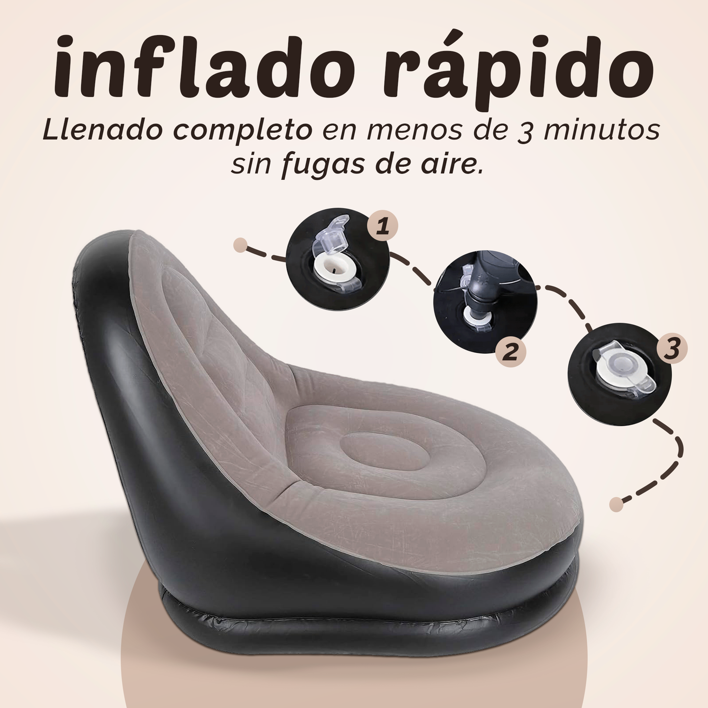 PuffAir - Sofá Inflable Portátil + Reposa Pies