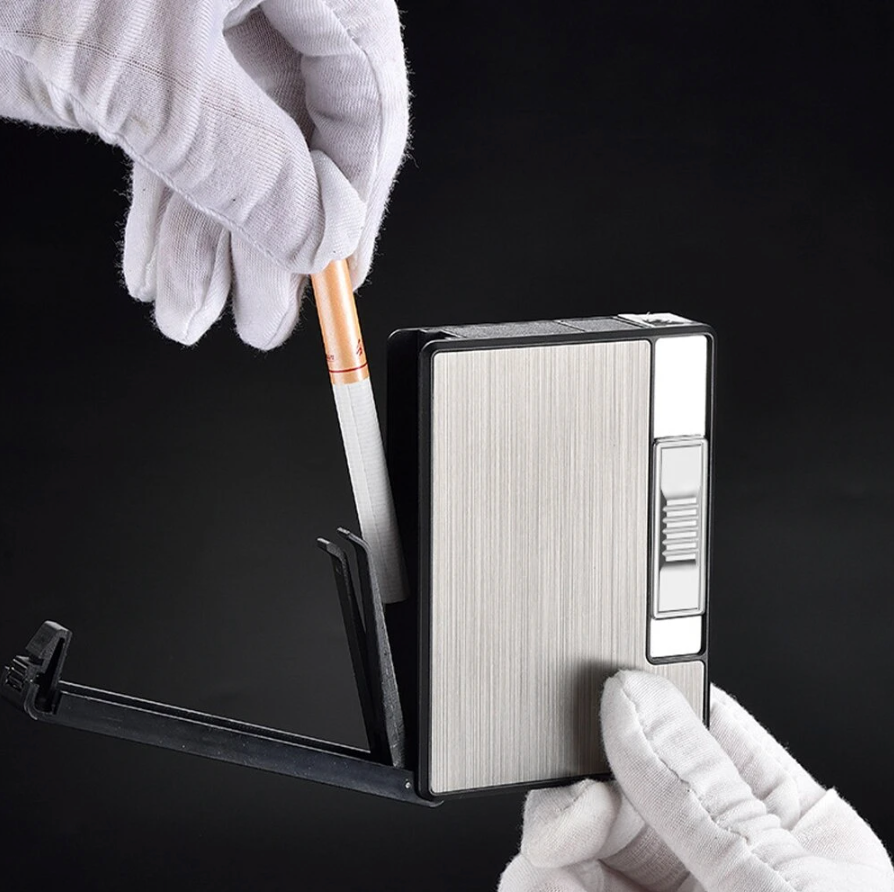 ESTUCHE DE CIGARRILLOS CON CARGA USB + ENCENDEDOR