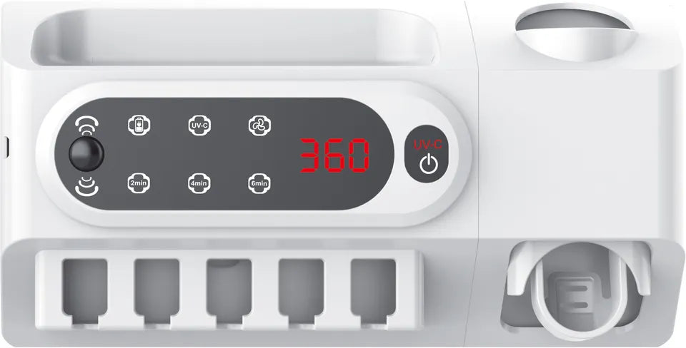 ESTERILIZADOR ELÉCTRICO DE CEPILLOS DE DIENTES + DISPENSADOR DE CREMA DENTAL