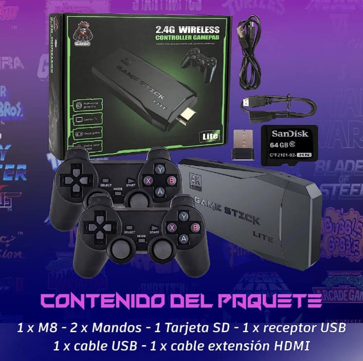 MINI CONSOLA 4K, 10.000 VIDEOJUEGOS, EMULA 9 CONSOLAS