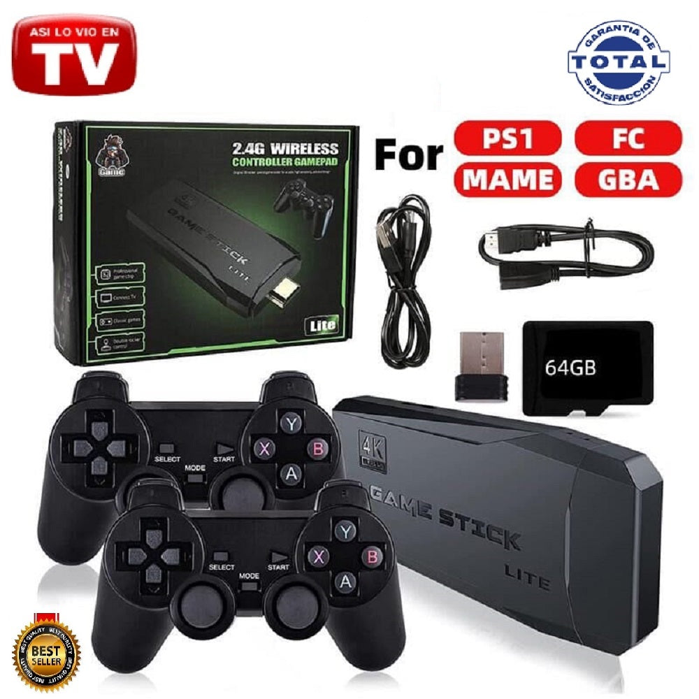 MINI CONSOLA 4K, 10.000 VIDEOJUEGOS, EMULA 9 CONSOLAS