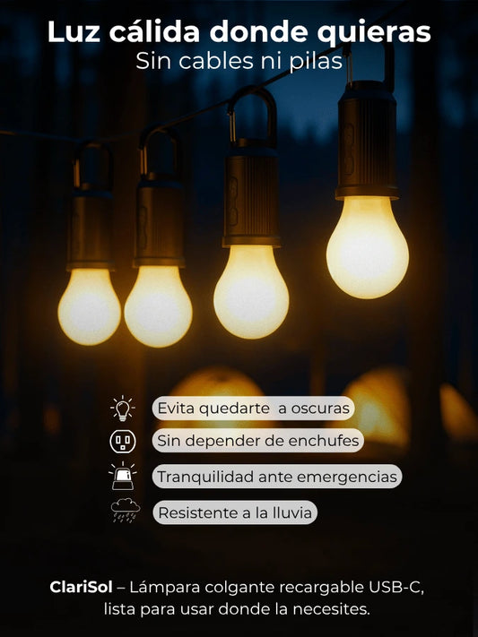Lampara Colgante Recargable - ClariSol