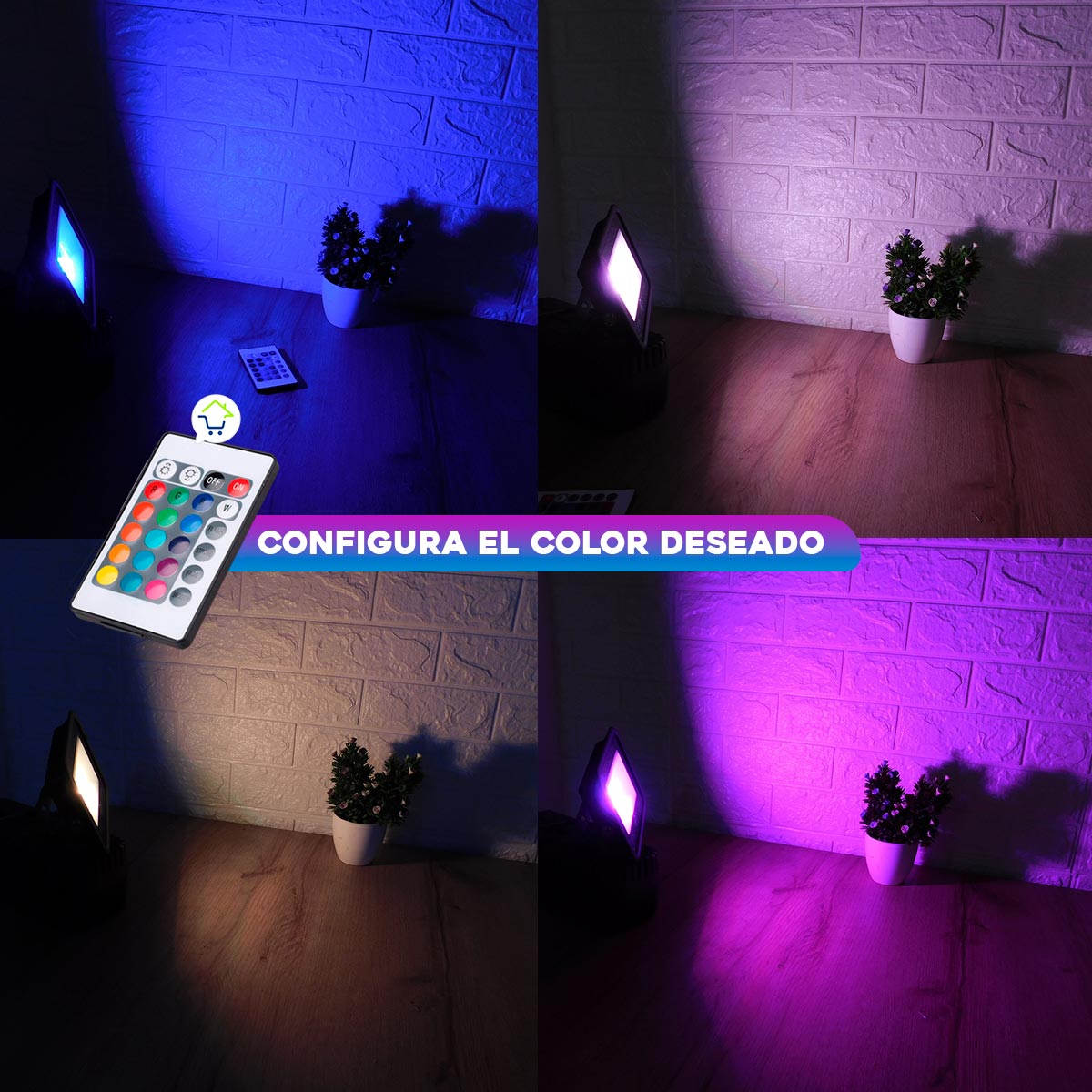 REFLECTOR LED MULTICOLOR RGB IMPERMEABLE WT60020