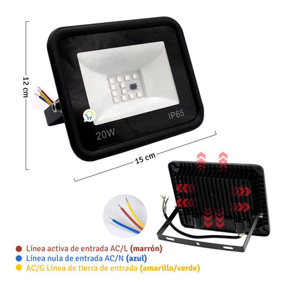 REFLECTOR LED MULTICOLOR RGB IMPERMEABLE WT60020